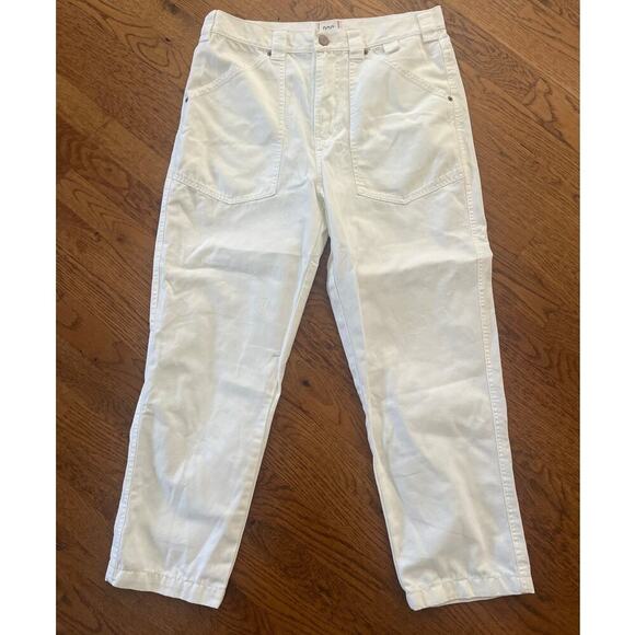 BDG Urban Outfitters 100% Cotton Pants Size 32 Straight Leg High Waisted Ivory - Picture 1 of 11